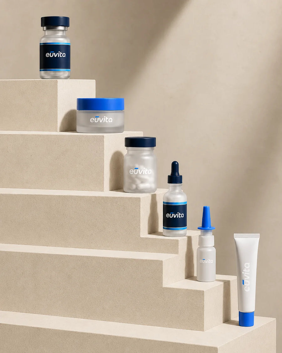 eūvita products on a rising stair